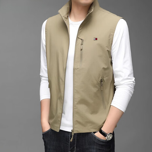 TOMMYBULL美国Tommy汤米男士秋冬季夹克背心户外百搭休闲无袖坎肩立领马甲 黑色 686 3XL[建议体重180-200斤]