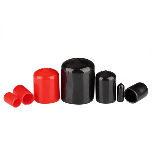 Langsmin soft rubber protective cap external thread screw protective sleeve screw rod round PVC cap plastic pipe casing cap plug inner diameter 22.0mm (20 pieces) red