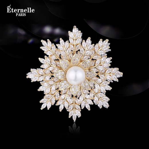 Eternelle French eternal design corsage feminine snowflake brooch high-end exquisite silk scarf buckle gift