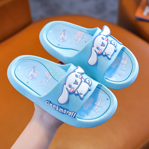 Sanrio Sanrio children's slippers cartoon cute summer home indoor slippers Kuromi girls non-slip parent-child slippers 2808 pink Melody size 34/35 inner length 21.5 cm
