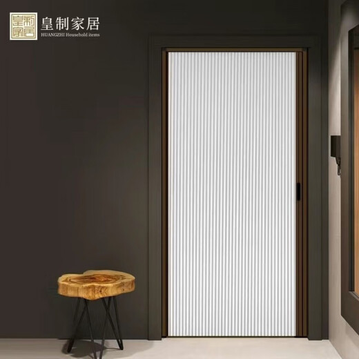 Vinoa Folding Honeycomb Invisible Door Sliding Blackout Heat Insulation Windproof and Waterproof Partition Door Customized Simple Light Door Fashion Thickened White Frame + Solid Color Honeycomb Single Door