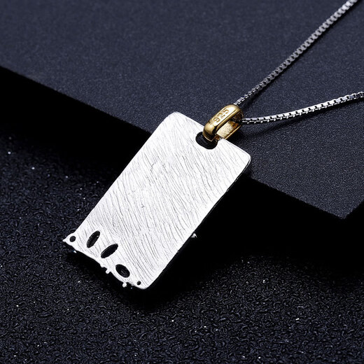 GEM STONE KINGGSK925 Silver Necklace Women's Bamboo Forest Gemstone Pendant Frosted Gold Clavicle Chain Sweater Chain Gift Colored Treasure Necklace for Friends