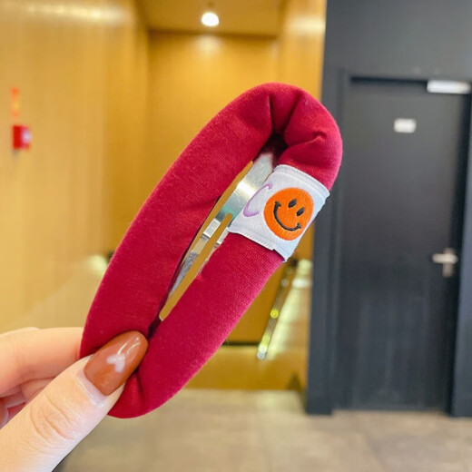 Children's hairpin large bubble sponge bb clip female face wash bangs hair clip forehead hair clip female clip headdress large smiley hairpin [Random 1 package]