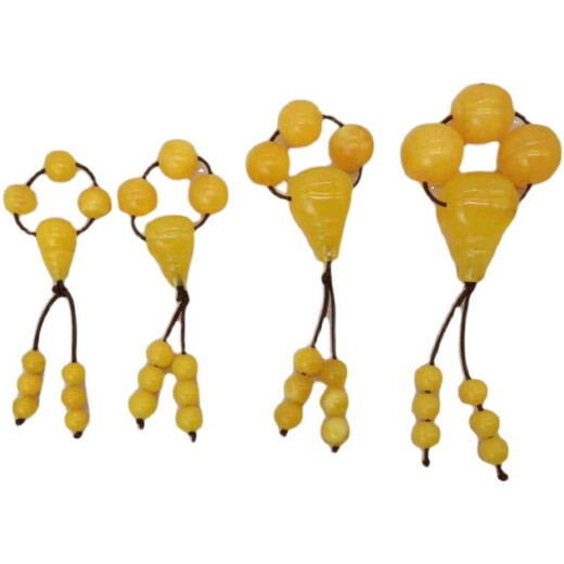 Congdie Beeswax Amber Loose Beads Set Xingyue Bodhi Vajra Beads Accessories Round Beads Bracelet Three-Way Buddha Small Size Suitable for 5-9mm Beads