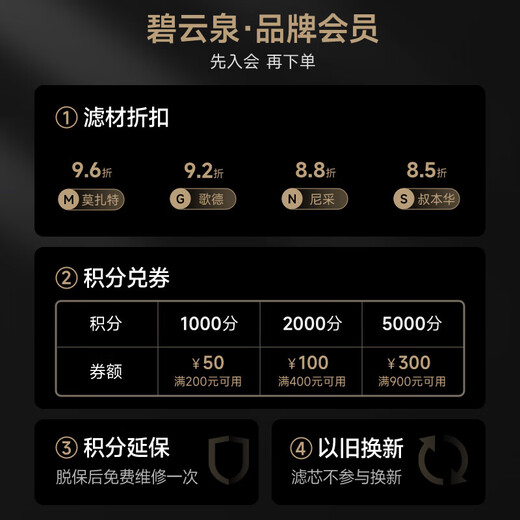 Biyunquan filter element [Official original factory] N9 Twilight Aurora water purifier N5 Barlow/Bad N7 Riemann/Hurton R702/702P/R601/R508 N9 Twilight filter element No. 1+3 filter element