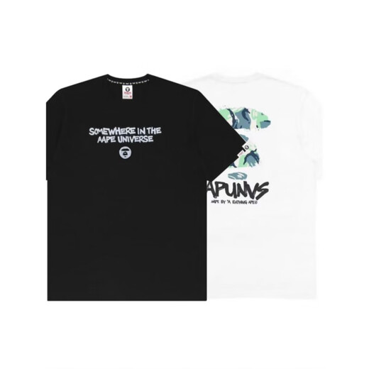 AAPA AAPE AAPE AAPE Camiseta de manga corta Man y una camisa de base impresa de camuflaje de algodón puro de primavera y mujer de cuello redondo de cuello redondo [Jin equivale a 0,5 kg]
