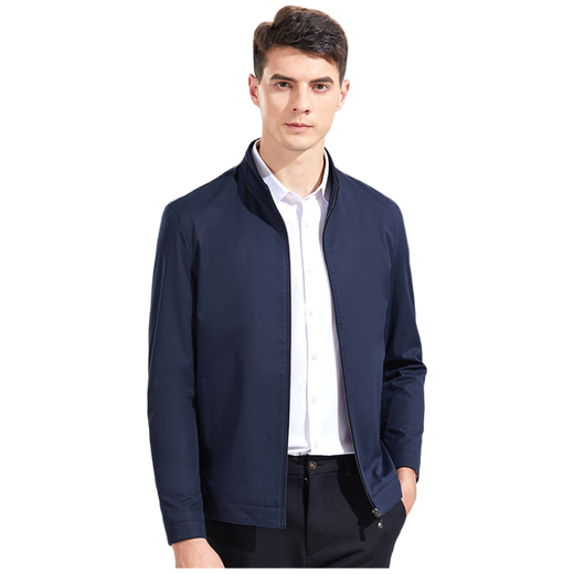 Antonio 100% cotton men's spring and autumn business jacket casual versatile jacket light jacket simple stand-up collar business style