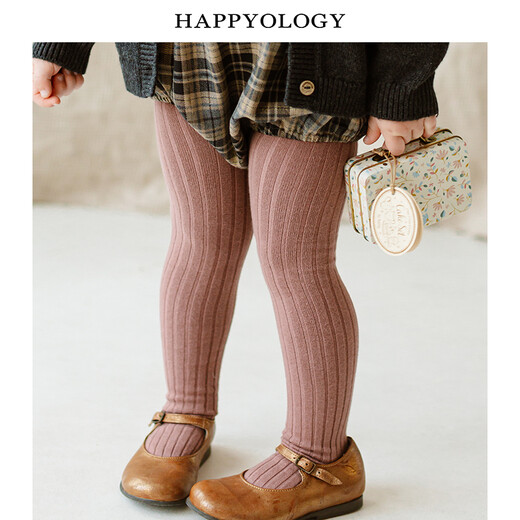 Happyology British four-season style children's male and female newborn infants and young children's long-leg bottoming pantyhose cream bud 1 pair 4-6 years old (112cm)