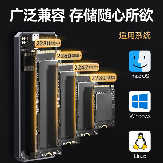 Yijie M.2 NVMe mobile hard drive box USB-C3.2 interface SSD solid state drive box 20Gbps desktop laptop Type-C external hard drive case