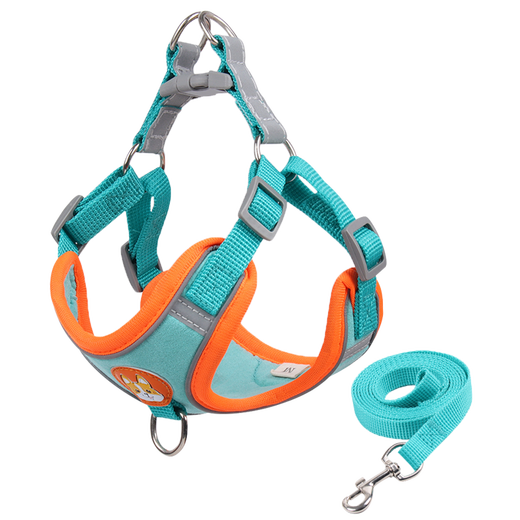 Vieruodis vest-style dog leash medium-sized dog anti-breaking traction vest out walking dog chain universal cat red + 1.5m rope M-medium size