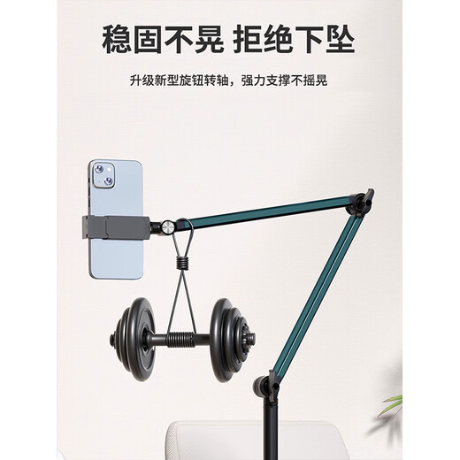 Cenmi mobile phone live broadcast stand for shooting overhead shots, mobile phone stand, fill light, mirror support stand for shooting, taking photos and videos, floor-standing multifunctional Bluetooth remote control stand, lazy cantilever H 1.7m cantilever floor stand + 3-color fill light