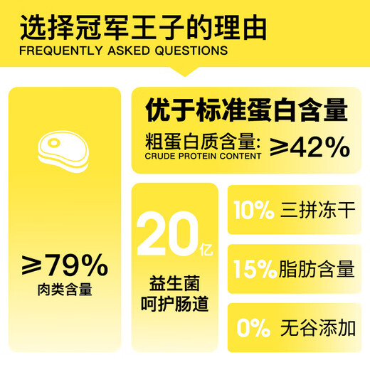 OIMG Champion Prince bagged cat food for adult cats and kittens, all-stage universal probiotics, grain-free, natural freeze-dried chicken freeze-dried cat food 1.8kg*2 packs