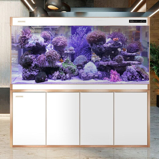 闽江（minjiang）大型鱼缸客厅家用落地底过滤水族箱生态免换水办公室风水龙鱼缸 黑色 150长60宽160高【窄边款】+688过滤套餐