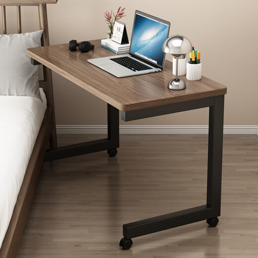 Zhuobo computer table bed table bedside table coffee table movable desk study table BZ15 walnut color 80*40cm
