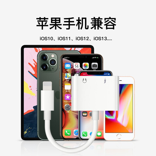 Bkayp is suitable for Apple headphone adapter two-in-one audio converter iPhone14Pro13/12XR [Dual Lightning] Live charging listening to music and talking four-in-one