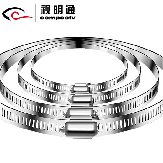 Soporte de aro de monitoreo Shimingtong, anillo de aro de acero inoxidable, abrazadera totalmente de acero, aro de garganta, poste de teléfono, tira de aro de acero inoxidable