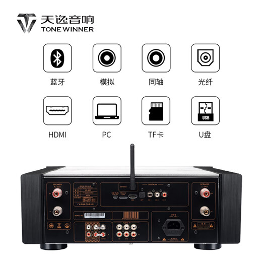 天逸(Winner)AD-86D多功能超甲类家用功放机大功率发烧级HiFi功放音响套装2.0高保真数字功放 AD-86D+童笛3号