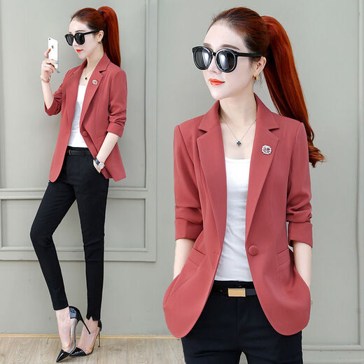 Zhidou Dou Dou Small Suit Veste pour femmes 2021 Vêtements d'été printemps et automne Nouveau gingembre à la tendance du haut de la longueur et du gingembre 9859 pour 96-105jin [Jin est égal à 0,5 kg]))