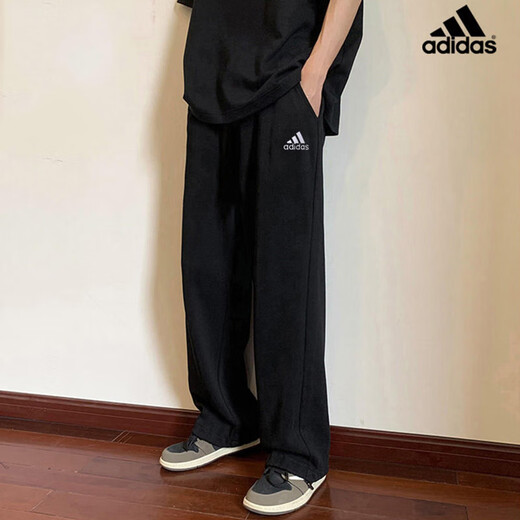 阿迪达斯（adidas）裤子男 2025夏季新款运动休闲裤时尚修身小脚直筒裤健身训练长裤 GK9273/黑色/主推/建议拍小一码 XL(185/90A)