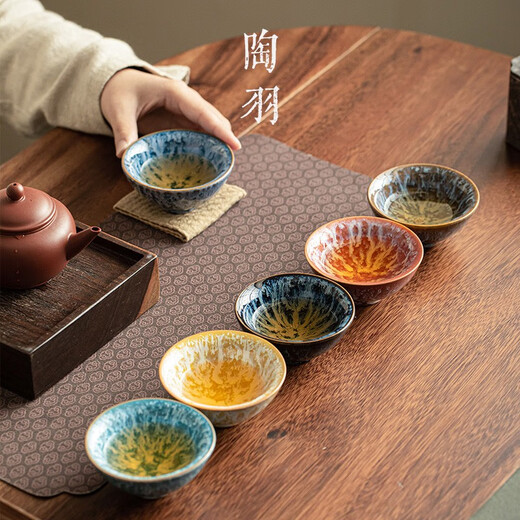 Tao Yu kiln transformed into tea cup tea cup set ceramic kung fu tea set master cup high-end household small tea bowl tea cup gift box kiln transformed into built cup - master cup