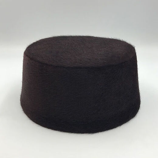 Pisces Kaninchen Hui Hut neuer Stil für Anbetung Herren ethnischer Stil Hui Hut warm im Winter Dicke flache obere runde Kante schwarz schwarz Nr. 55 (geeignet für kleine Kopfumfang)