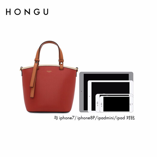 Honggu Women's Handbag Cowhide Bucket Bag Women's Handbag Shoulder Bag Crossbody Bag New Year's Birthday Gift