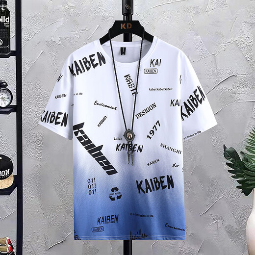 Boledi Boys Trendy Sommer kurzärmeliges T-Shirt 12-15-jährige Teenager-Jungen aus Baumwolle, halbärmelte 14 Junior High School-Schüler Top-Kleidung 683 Weiß (Kurzärärmel + Shorts) hohe Qualität 165 (l) empfohlen 98-120 Jin [Jin gleich 0,5 kg]