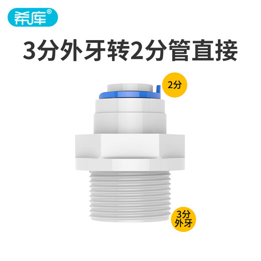 XMSJ净水器快接头配件通用4分螺纹转换2分3分快接口直通2分PE管快插内 4分内牙转2分直接1048N