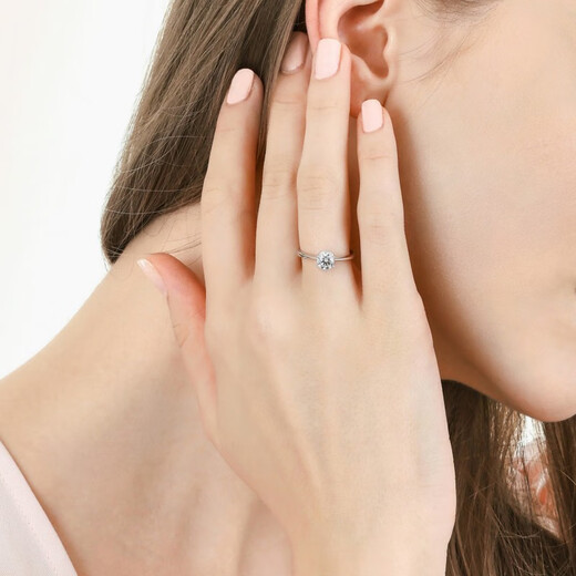 Chow Sang Sang PROMESSA small crown platinum Pt900 diamond ring wedding proposal diamond ring 35300R 13 circles/main stone 16 points/I J color VS clarity