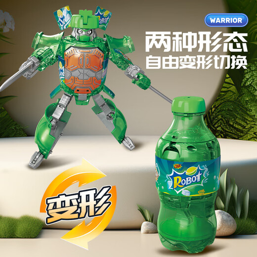 贝比童话 汽水变形玩具机器人饮料儿童可乐模型金刚机甲生日礼物 可乐红