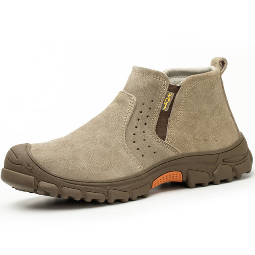 
Platinum-Ling labor protection shoes men's anti-smash, anti-puncture, high temperature, lightweight, electric welding, anti-scalding construction site work shoes old shoe protection, steel toe, sand color four-season model [anti-smash, anti-puncture] 43