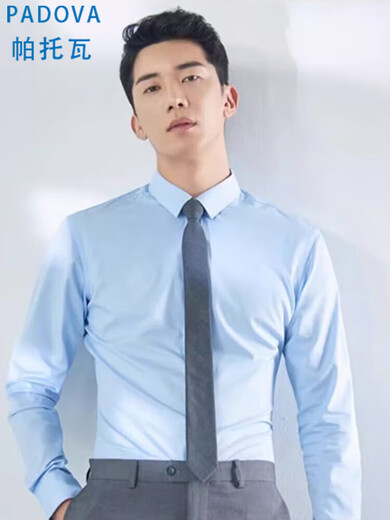 Patova Shirt Hommes à manches longues à manches solides à manches solides à manches longues Business Professionnel Temps formel White Shirt Work Cloth