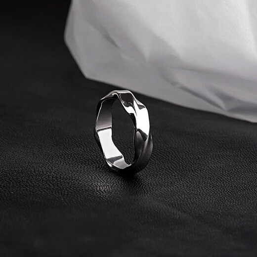 TULM Crack Möbius Ring Ring for Boys Trendy and Cool Style Index Finger Single Titanium Steel High Street Handsome Gift R0200 Möbius Ring No. 9