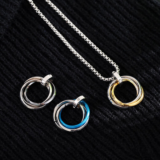 Nilan men's PT950 platinum necklace new platinum ring niche design trendy k gold men and women blue white gold silver pendant
