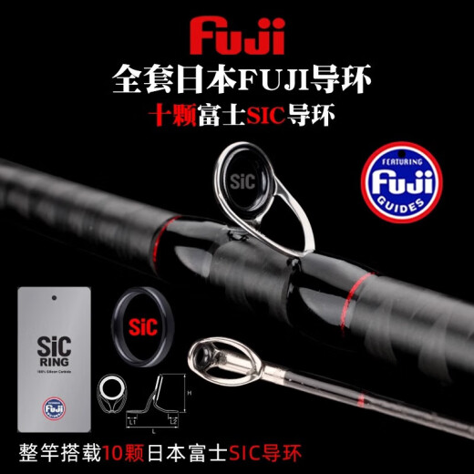 劲途荣鳜二代尊享版SIC导环超快调专业虫竿枪柄黑坑鳜鱼鲈鱼路亚竿 2.04m C682MH-枪柄2节-全SIC导环 劲途荣鳜