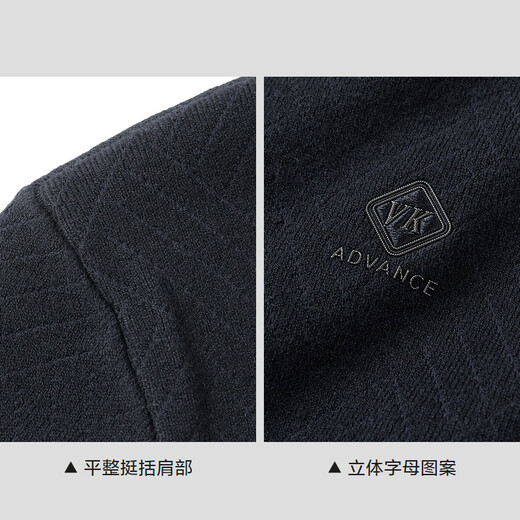 Hla Hailan Home Sweater de manga larga Hombres 24 NUEVA PARTE JACQUARD LETTOR NORE CORE SUJETER WINTER HNZAD4W163A Navy G3 185/100A 2XL Recomendado 165 ~ 180Jin [Jin equivale a 0.5 kg]
