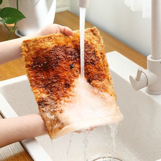 Japanese aisen imported non-stick oil dishcloth, microfiber rag, lint-free kitchen dishcloth, magical oil removal wipe, thickened absorbent cleaning cloth, Japanese-made white double layer 1 pack