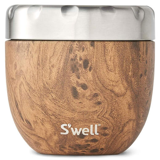 S well stainless steel insulated lunch box with liner, microwave heating, student lunch box, teak 636ml