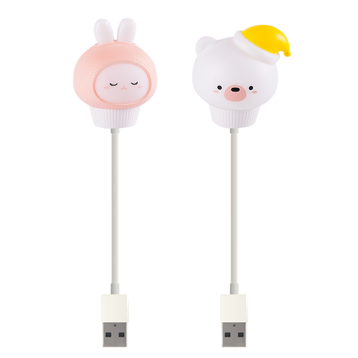 创意LED小夜灯USB直插灯插电夜灯卧室床头氛围照明灯教师节送老师男女朋随伴手礼生日小礼物公司礼品 USB小兔灯