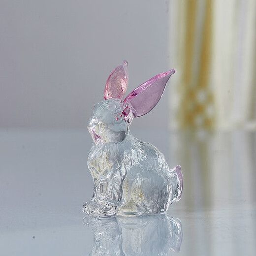 Fanpu Crystal Rabbit Swan Ornament Cute Desktop Small Animal Ornament Cartoon Gifts for Little Girls New Year Birthday Swan