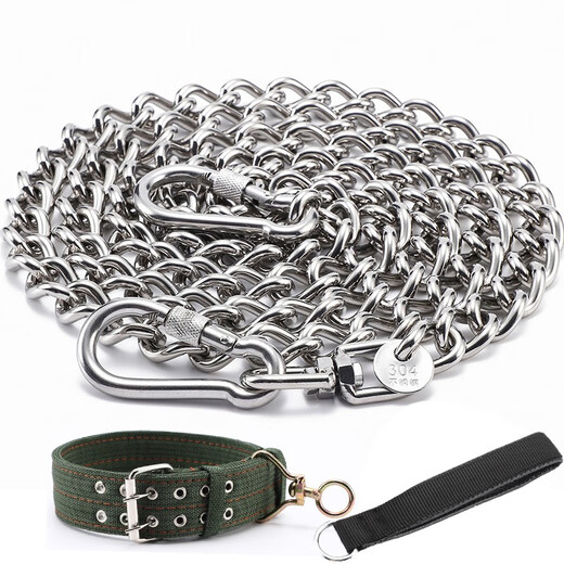 Wanlian 304 stainless steel dog chain large dog medium dog small dog iron chain collar dog leash anti-bite bulldog dog chain 3mm thick (20-40Jin Jin is equal to 0.5kg small and medium) 3 meters