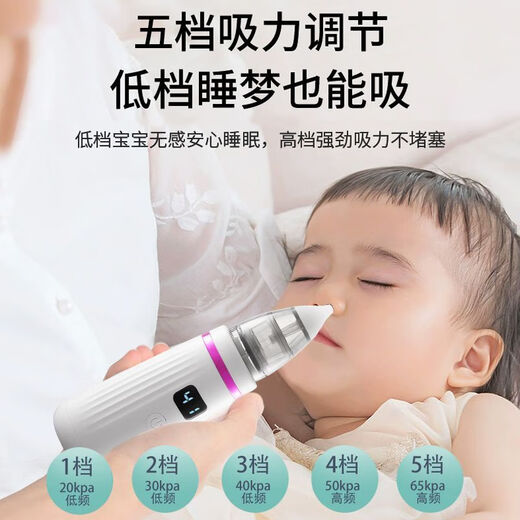 Nasal suction device for infants and young children's electric nostril cleaner for newborns. Special nose snot for babies. Home installation nasal suction device + 3 nozzles + medicine feeding device