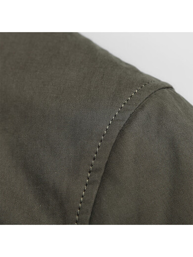 Misid Wolf Fur Coat Men's Wolf Fur Party Overcome Men's 2024 Winter Mid-Length Coyote Fur Thickened Korean Version Real Military Green Wolf Fur Liner Cashmere Sleeves 170L 110 to 120Jin Jin is equal to 0.5 kg