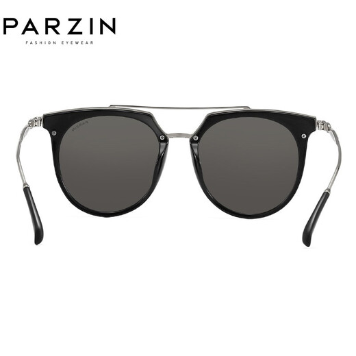 帕森（PARZIN）复古偏光太阳镜女 潮流百搭出行太阳眼镜开车防晒驾驶墨镜 PZ9892 黑框反光膜水银片