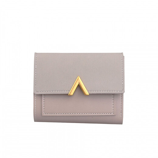 Qingou New V Korean Wallet Women's Short V-Model Student Wallet Women's Card Bag Three-fold Coin Wallet Wallet Trend Pink