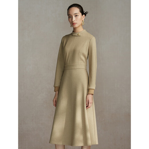 Armoire rose et bleue Nouvelle robe tricotée de tempérament ancien de style chinois pour la jupe de chameau de chameau neuf et d'hiver