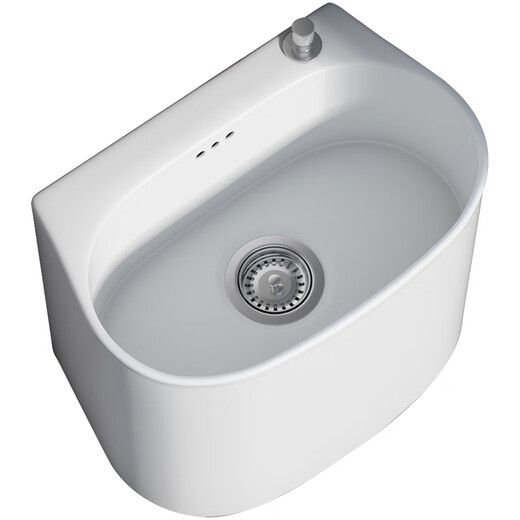 Bailey's Ceramic Mop Pool Home Balcony Basin One-piece Rectangular Height Bathroom Washing Mop Pool with Faucet Sink B05 Desktop Control (48*33*41)