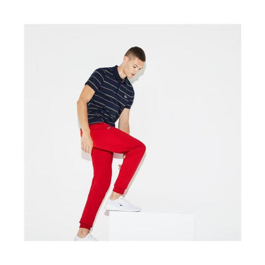 LACOSTE French crocodile sweatpants comfortable cotton men's fleece jogging pants training pants autumn and winter trousers versatile men's pants 4779316 Red 4XL
