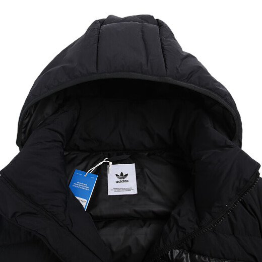 阿迪达斯 （adidas） 三叶草羽绒服男士冬季新款户外运动服保暖休闲连帽棉衣夹克 H13564黑色 L