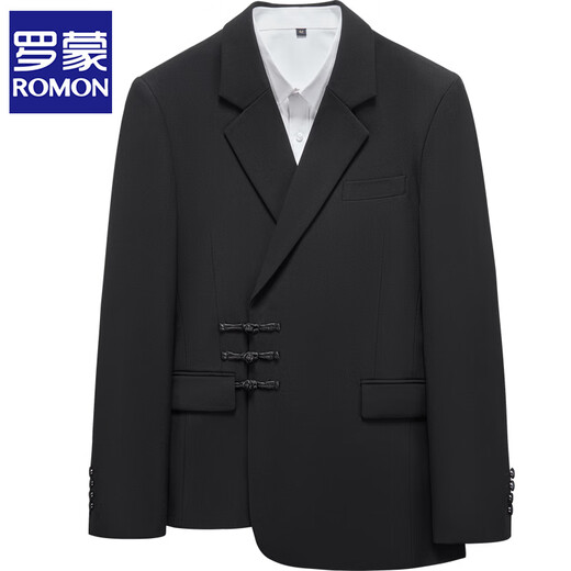 ROMON New Chinese tunic suit, stand collar, engagement groom suit, men's wedding, high-end national style suit jacket, single jacket M